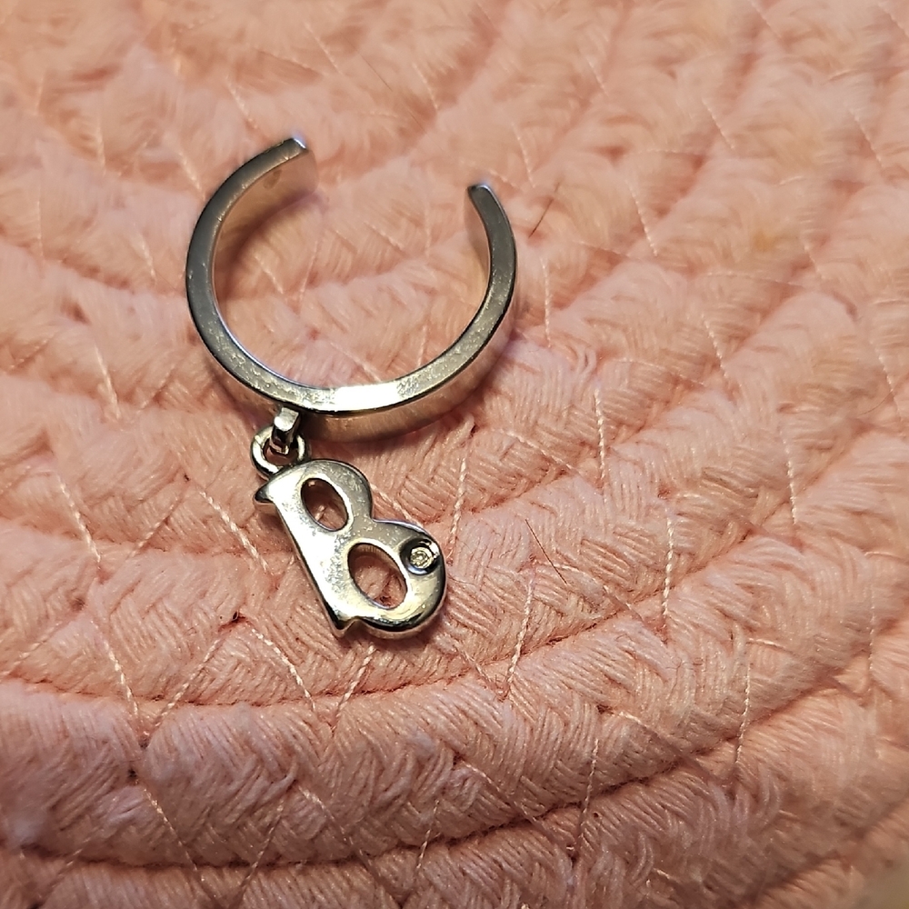 Silver Initial Charm Ring - image 1